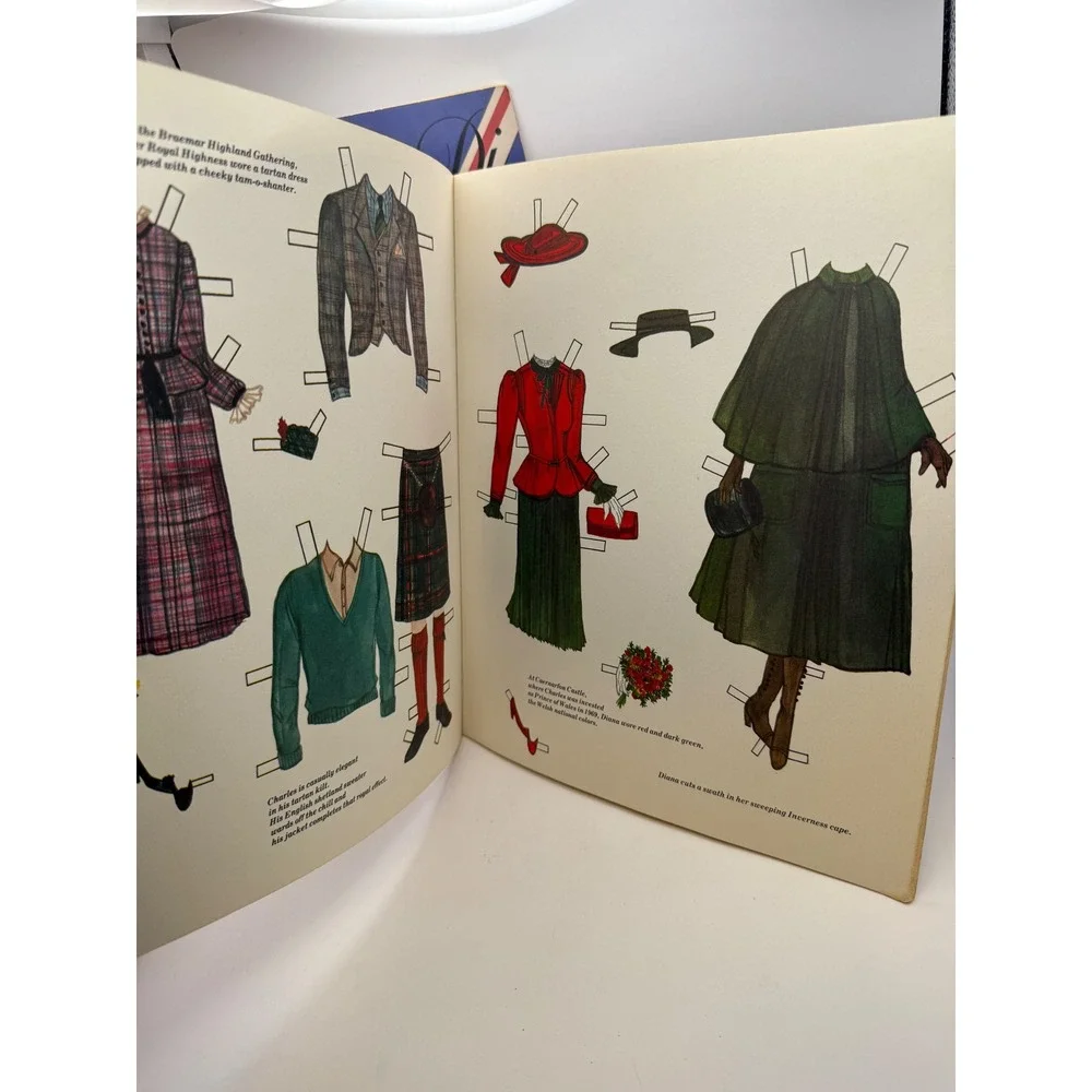 Vintage 1982 Princess Diana & Prince Charles Paper Doll Book Set Chuck & Di 80s